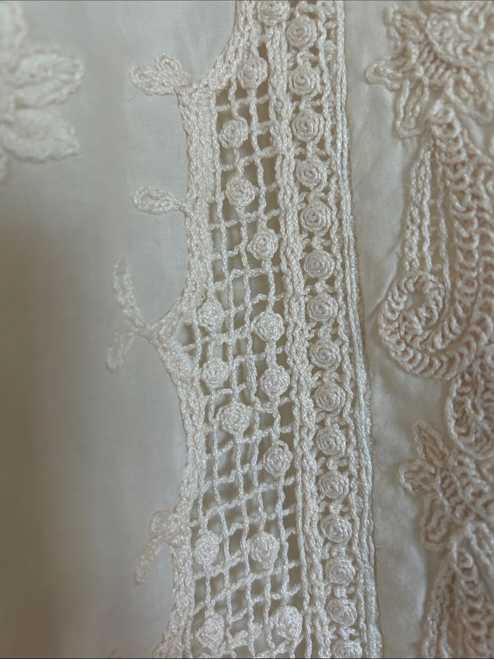 Zara Lace-Trim Embroidered Sleeveless Top - Cream - Picture 3 of 4